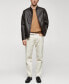 Фото #7 товара Men's Nappa Leather-Effect Jacket