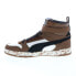 Фото #9 товара Puma RBD Game Barista 38978501 Mens Brown Leather Lifestyle Sneakers Shoes