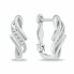 Charming silver earrings with zircons PE068