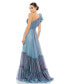 Women's Ruffled One Shoulder Tiered Chiffon Gown