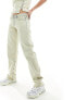 Фото #9 товара Weekday Arrow co-ord low waist straight leg jeans with hem split in sun bleached light blue wash