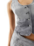 NA-KD x Chloe Monchamp denim waistcoat in grey ombre 34 - фото #5