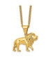 ფოტო #1 პროდუქტის Polished Yellow IP-plated Lion Pendant on a Curb Chain Necklace