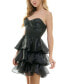 Фото #7 товара Juniors' Strapless Organza-Ruffle Mini Dress