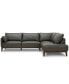 Фото #4 товара Jollene Leather 2-Pc. Sectional with Chaise, Created for Macy's