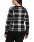 ფოტო #2 პროდუქტის Plus Size Button Trim Long Sleeve Sweater