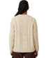 ფოტო #2 პროდუქტის Women's Heritage Cable Oversized Pullover Sweater