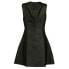 Made For Impulse Metallic Knit Jacquard Sleeveless Sheath Dress Black Gold M