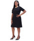 ფოტო #3 პროდუქტის Women's Embellished Short-Sleeve Fit & Flare Dress