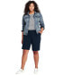 ფოტო #4 პროდუქტის Plus Size Sport Knit High Rise Elastic Waist Shorts