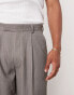 ASOS DESIGN smart oversized tapered trousers in grey pinstripe