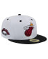 Фото #1 товара Men's White/Black Miami Heat Throwback 2Tone 59Fifty Fitted Hat