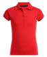 ფოტო #1 პროდუქტის Big Girls Uniform Short Sleeve Interlock Polo Shirt