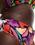 Фото #4 товара ASOS DESIGN Curve Lillie high leg high waist bikini bottom in multi abstract print