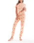 ASOS DESIGN strawberry Cavachon dog tee and cuffed trouser pyjama set in pink