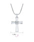 Фото #4 товара Bling Jewelry religious Mother Of Pearl MOP Cross Pendant Necklace For Women For Teen Rhodium Plated Brass Snake Chain Included