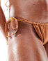 Фото #4 товара ASOS DESIGN Lori 2 pack tie side bikini bottom in animal & camel