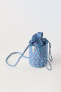 Stamp print bucket bag