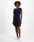 ფოტო #1 პროდუქტის Women's Cotton Striped Tape-Trim T-Shirt Dress