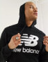 New Balance large logo hoodie in black