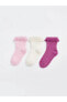 Фото #1 товара KANZ Kız Bebek Soket Çorap 3'lü Paket