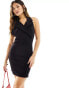 Фото #2 товара ASOS DESIGN crepe halter mini dress with frill collar in black