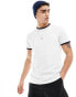 Brave Soul ribbed ringer t-shirt in white & navy