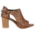 Roper Mika Floral Closed Back Block Heels Womens Brown Dress Sandals 09-021-094
