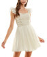 Фото #1 товара Juniors' Glitter-Tulle Ruffled-Strap Dress