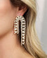 Фото #2 товара Glass Arch Chain 18K Gold Plated Statement Earrings