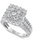 ფოტო #10 პროდუქტის Diamond 3 Pc. Square Halo Cluster Set (3 ct. t.w.) in 14k White Gold