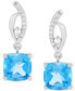 ფოტო #3 პროდუქტის Swiss Blue Topaz (3-5/8 ct. t.w.) & Diamond (1/10 ct. t.w.) Drop Earrings in 14K White Gold (Also in Pink Amethyst)