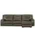 Фото #4 товара Hansley 3-Pc Zero Gravity Leather Sofa with 2 Power Recliners and Chaise, Created for Macy's
