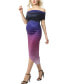 Фото #2 товара Maternity Off-the-Shoulder Tulip Hem Ombre Dress