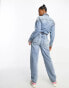 Фото #4 товара Miss Selfridge denim boiler suit in blue wash