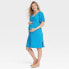Фото #1 товара Short Sleeve Plisse Mini Maternity Empire Waist Dress - Isabel Maternity by