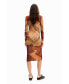 ფოტო #5 პროდუქტის Women's Landscape knit midi dress