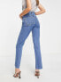 Фото #7 товара ASOS DESIGN Tall 90's straight jean with raw hem in mid blue