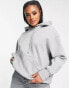 Фото #1 товара Nike mini swoosh oversized pullover hoodie in grey and sail