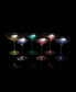 Colored Vintage-Like Glass Coupes, Set of 6