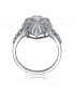 Sterling Silver Clear Round Cubic Zirconia Filigree Ring Прозрачный, 6 - фото #3