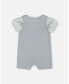 Baby Boy Organic Cotton Onesie And Waffle Shortall Set Blue Gray - Infant