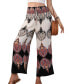 ფოტო #1 პროდუქტის Women's Boho Smocked Waist Straight Leg Pants