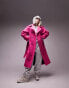 Фото #1 товара Topshop super oversized brushed trench coat in bright pink