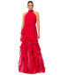 ფოტო #1 პროდუქტის Women's Ruffled Halter Gown