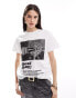 Фото #1 товара ASOS DESIGN regular fit t-shirt with dead pop band graphic in white