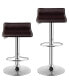 Фото #10 товара Set of 2 Swivel Bar Stool PU Leather Adjustable Bar Chair