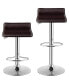 Set of 2 Swivel Bar Stool PU Leather Adjustable Bar Chair