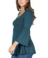 ფოტო #3 პროდუქტის Women's Bell Sleeve Flared Tunic Top