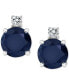 ფოტო #6 პროდუქტის Sapphire (1-1/3 ct. t.w.) & Diamond Accent Stud Earrings in 14k White Gold (Also in Emerald & Ruby)